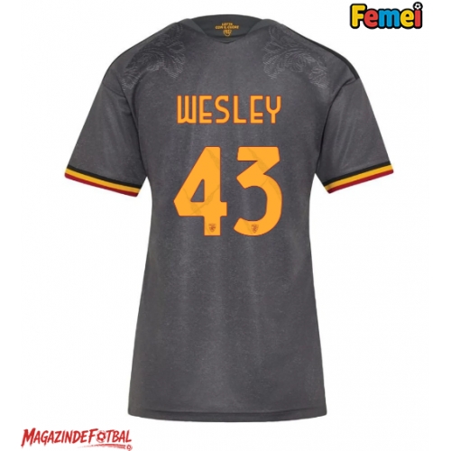 AS Roma Wesley Franca #43 Tricou Fotbal Replică 2026-27 Femei Treilea AS Roma Wesley Franca #43 Tricou Fotbal Replică 2026-27 Femei Treilea